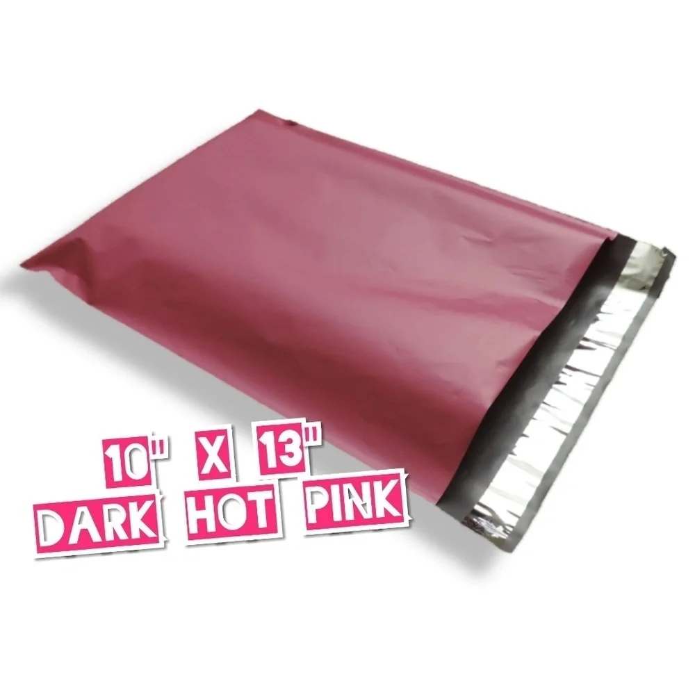50 Dark Hot Pink Poly Mailers 10x13